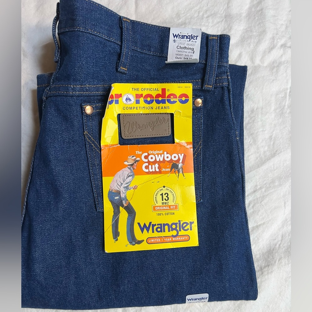 Wrangler 13MWZ Cowboy Cut Original Fit Jeans | NWT | 34x40 | Dark Blue Denim